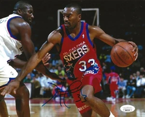Hersey Hawkins signed Philadelphia 76ers 8x10 photo autographed Sixers JSA - Picture 1 of 2
