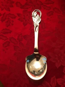 VINTAGE AXEL A PRIP STERLING SILVER DENMARK Large Serving Spoon 8 1/2"  - Picture 1 of 5
