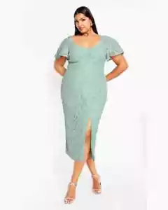 NEW City Chic Ladies Sexy Ether Maisie Lace Midi Dress Plus Size M 18 #V5 - Picture 1 of 8