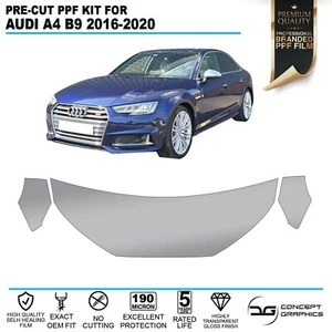 Protector de virutas de piedra de ala del capó precortado PPF película de protección de pintura para Audi A4 S4 B9 - Imagen 1 de 5