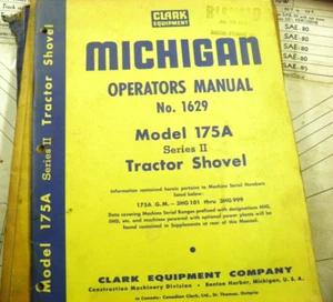 CLARK MICHIGAN 175A II  OPERATORS MANUAL - Picture 1 of 5