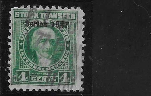 US Scott RD237, Revenue, Stock Transfer, 4 Cent, Series of 1947, Used, NG, F/VF - Image 1 of 1