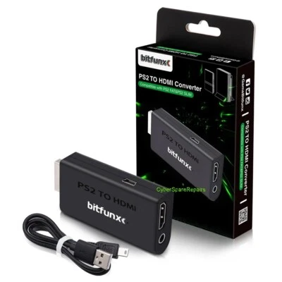 Bitfunx PS2 auf HDMI-kompatibler Adapter 3,5mm Audio Video Konverter für PS2/PS3