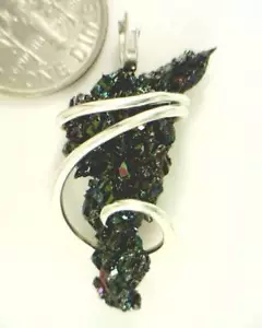 17,38ct Siliziumkarbid Kristall handgeschmiedet Sterlingsilber Anhänger Drahtfolie - Bild 1 von 4