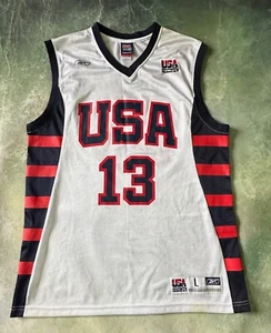Vintage Reebok USA Basketball Olympic Team Tim Duncan #13 Jersey Size L. - Picture 1 of 6