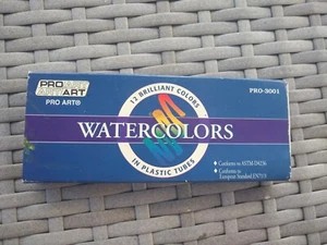 PRO ART Watercolors 12 Brilliant Colors in 6ml Plastic Squeeze Tubes, Non-Toxic - Picture 1 of 3
