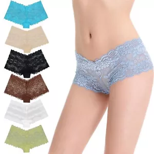 Curve Muse Confezione 6 Mutandine Donna Comfort Pizzo Trasparente Tanga Hipster Ragazzo - Foto 1 di 6