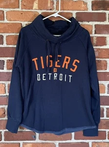 Felpa con cappuccio pullover donna ricamato Detroit Tigers morbida come l'uva taglia media - Foto 1 di 5