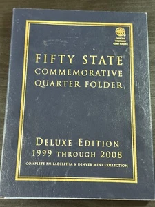 Fifty State Commemorative Quarter Folder Deluxe Edition 1999-2008 W/ 100 Coins - Picture 1 of 9