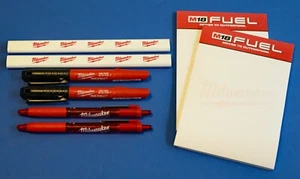 Milwaukee 2 Pens, 2 Pencils, 2 Writing Pads & 2 InkZalls - (8) Authentic Items! - Picture 1 of 2
