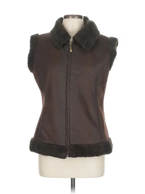 Cripple Creek Women Brown Faux Fur Vest L - Image 1 of 4