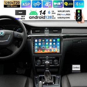 10" Android14 Autoradio Nav 6+128G Carpaly 8-Kern Für Skoda Superb 2008-2015 DAB - Bild 1 von 13