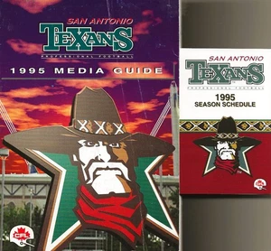 CFL-SAN ANTONIO TEXANS-1995 MEDIENFÜHRER+TASCHENPLAN-SELTEN-CANADIAN FOOTBALL - Bild 1 von 4