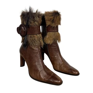 Charles Jourdan Braun Leder Stiefel 8 - Bild 1 von 14