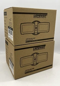2 Sets LEPOWER 28W LED Security Lights Motion Sensor Outdoor Light 3000LM 2 Head - Picture 1 of 9