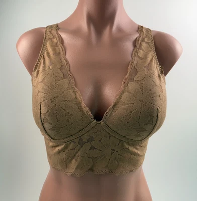 Victoria's Secret PINK Underwire Lightly Line Long Line Bralette Bra  Brown XL - Image 1 of 4