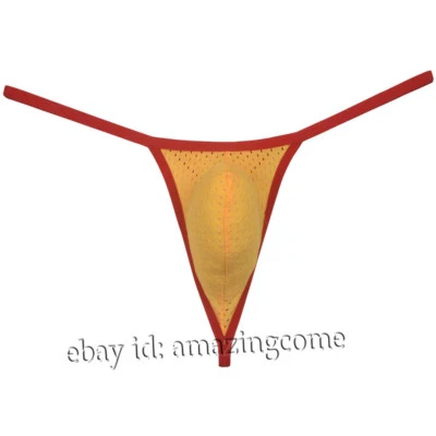 Men Bikini String Thong Eyelet Sport Tricot Underwear Guy Minimal Coverage Tanga - Image 1 of 2
