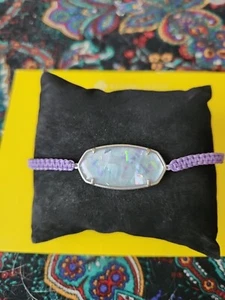 Kendra Scott Lavender Opal-like Friendship Bracelet In Rhodium - Picture 1 of 3