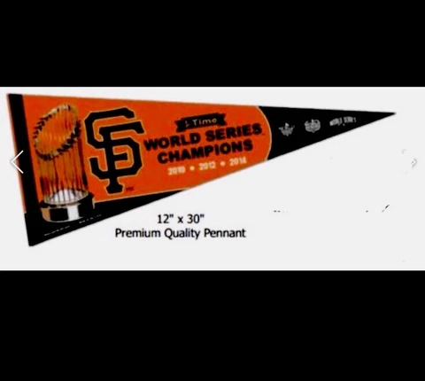 SF Giants 3x World Series Champs Pennant 12x30 (2010 2012 2014) San Fransisco Cover