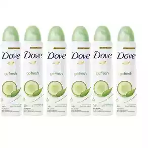 6 Packs Of Dove Cucumber & Green Tea Anti Perspirant Deodorant Spray 250 Ml - Picture 1 of 6
