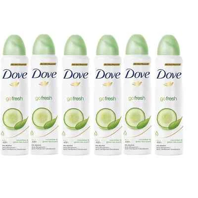 6 Packs Of Dove Cucumber & Green Tea Anti Perspirant Deodorant Spray 250 Ml - Image 1 of 4