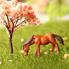 Artificial Pony Mini White Brown Horse Doll Succulent Plant Ornament BII