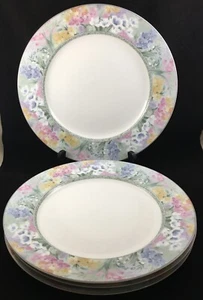 Lot Of 4 Mikasa Misty Meadow Dinner Plates 10 7/8" Floral - Picture 1 of 6