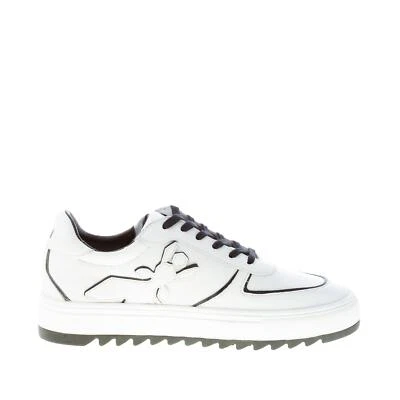 PATRIZIA PEPE chaussures femme White and black leather Fly sneaker 2VA317A3KW Foto 1 de 4