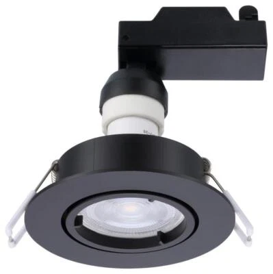 4.5W LED Encastré Inclinable Spot Kit 3000K 345Lm non-Graduable Noir Paquet De 3 - Photo 1/4