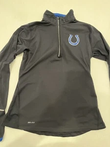 Nike Indianapolis Colts 1/4 Zip Pullover Shirt Womens Medium Black Dri Fit NFL - Picture 1 of 9