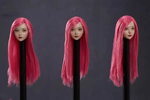 1/6 Cabeza Femenina Esculpida Ojos Movibles Pelo Rosa Para 12" Z6TOYS PH Figura Cuerpo - Imagen 1 de 5