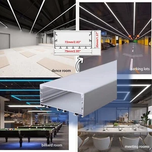 20Pcs 1M each LED Aluminum Profile Modern Office Ceiling Light Extrusion Channel - Picture 1 of 14