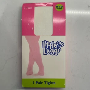 Little L’eggs White Tights Girls Size L For Ages 8-10 NEW - Picture 1 of 4
