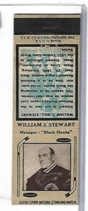 RARE 1937 DIAMOND MATCH BOOK TYPE 6 BILL STEWART BLACKHAWKS NRMT !! - Picture 1 of 1