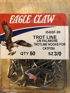 Eagle Claw Fishing Tackle Hook Stainless Oshaughnessy 50/Box 354SSF-3/0 new - Picture 1 of 2