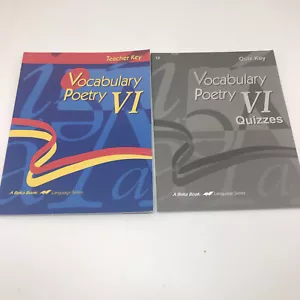 A Beka Book Vocabulary Poetry VI - Teacher Key and Quiz Key - Picture 1 of 8