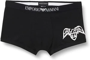 Emporio Armani Men's Iconic Eagles Wings Trunks , Black, Medium - Picture 1 of 2