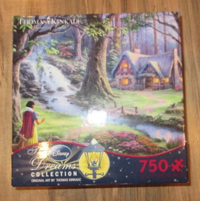 2013 Disney Dreams Collection Thomas Kinkade Snow White Cottage Puzzle 750 piece - Image 1 of 3