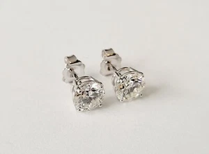 2.00 Carat Moissanite Forever Classic Stud Earrings 14K Gold Charles & Colvard - Picture 1 of 7