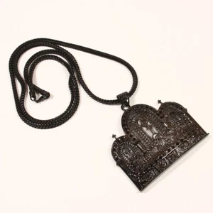 Men's The Last Supper Jesus Hip Hop Chain 36" Inch Franco Black tone - Picture 1 of 3