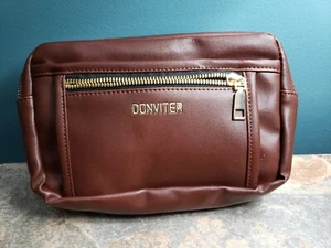 Donviter braune Leder Bauchtasche - 5 Reißverschlussfächer bis 42" Taille NEU - Bild 1 von 5