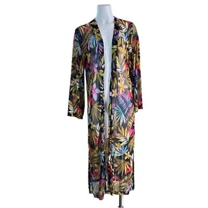 Neu mit Etikett Antthony Mesh Kimono lange Strickjacke tropisch mit Blumenmuster Größe XS - Bild 1 von 7