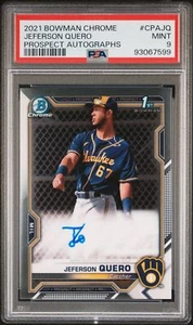 Jeferson Quero 2021 Bowman Chrome 1st Autograph Auto Card #CPA-JQ PSA 9 - Picture 1 of 2