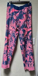 Lilly Pulitzer Indigo Night Caw The Seaside Strandhose mit Taschen Größe M Pink - Bild 1 von 9
