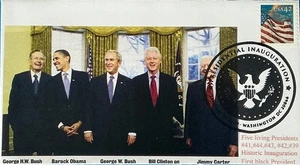 GG (Gary Gozemba) Cachet Inauguration Day 2009 Barrack Obama 5 Living Presidents - Picture 1 of 1