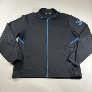 Under Armour Full Zip Track Jacket Spell Out Logo Adult L Black/Blue Activewear - Picture 1 of 10