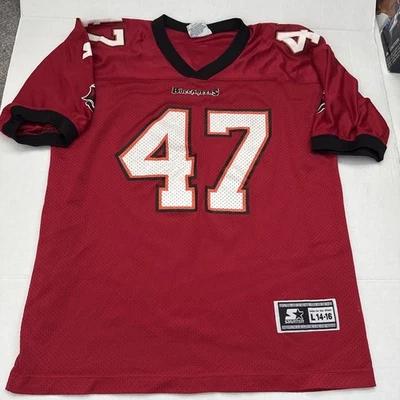 Vtg Tampa Bay Buccaneers  Jersey #47 Lynch Boys Size L 14/16  Red NFL  (see Desc - Image 1 of 4