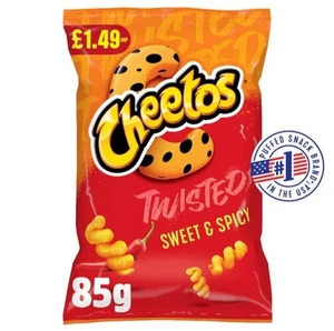 Cheetos Twisted Sweet and Spicy Snacks £1.49 PMP Full Box 12 x 85g packs - Picture 1 of 3