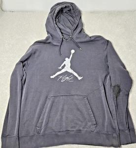 felpa con cappuccio vintage jordan uomo 2 XL sbiadita nero bianco volo y2k tasca nascosta capra - Foto 1 di 12