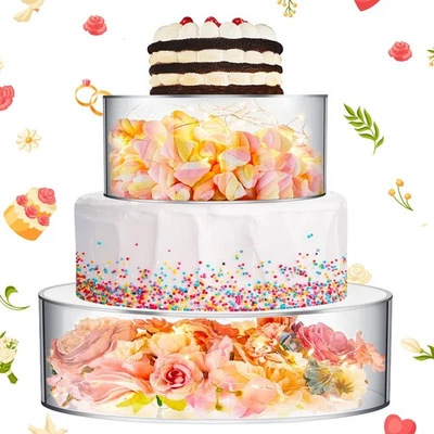 2 Piezas Soportes Acrílicos para Pasteles para Mesa de Postres Transparente Rellenable Elevador de Pasteles Cupcake... Foto 1 de 4